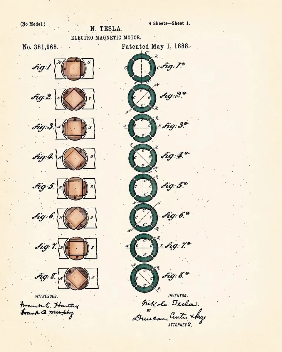 Tesla's Electro-Magnetic Motor