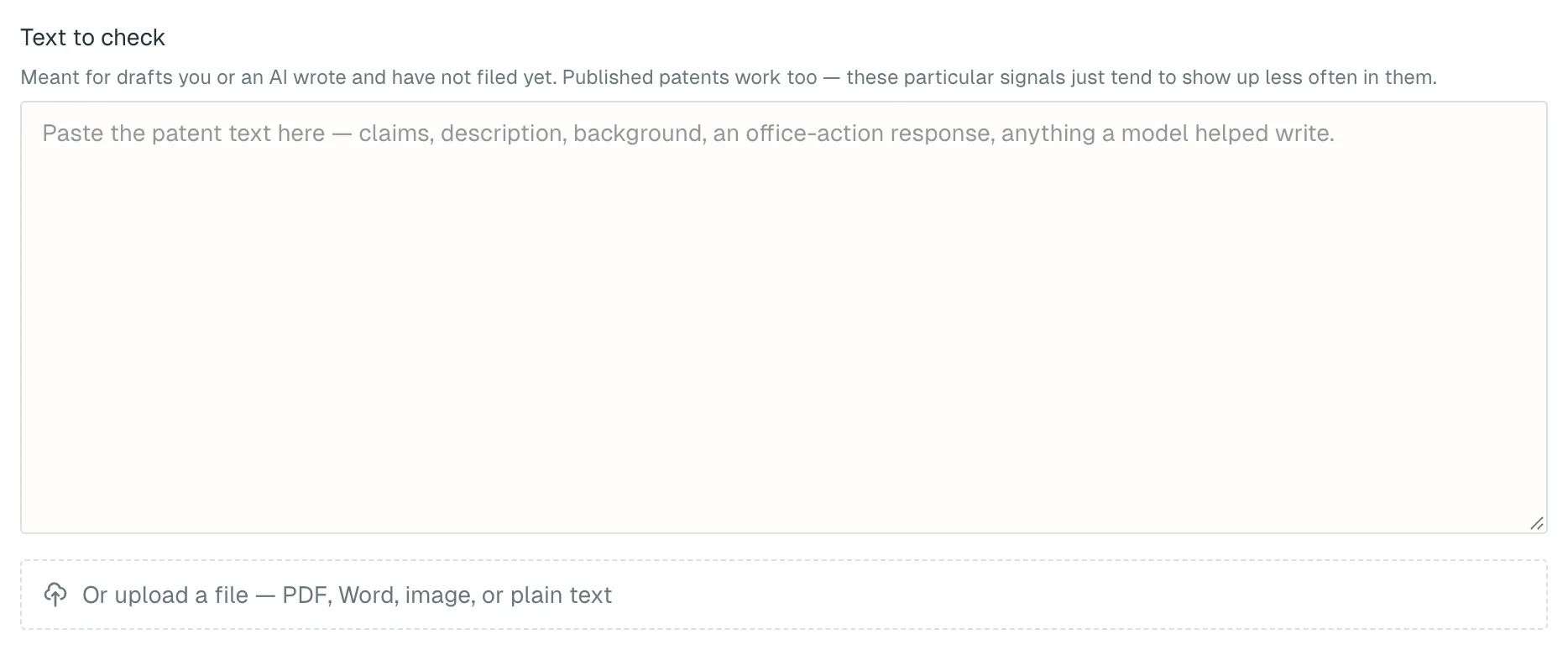 The AI Content Verification form